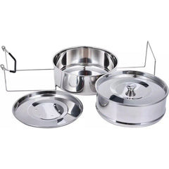 Ziva stackable stainless steel pot-in-pot steamer basket with lid