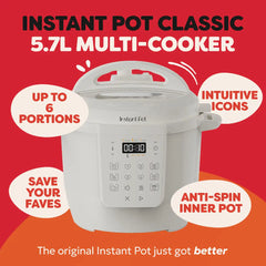 Instant Pot Classic 5.7L Sea Salt White Multicooker