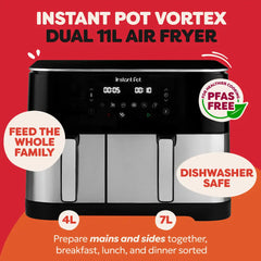 Instant Pot Vortex Dual 11L PFAS-Free Air Fryer
