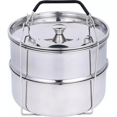 Ziva stackable stainless steel pot-in-pot steamer basket with lid