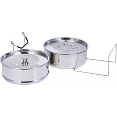 Ziva stackable stainless steel pot-in-pot steamer basket with lid